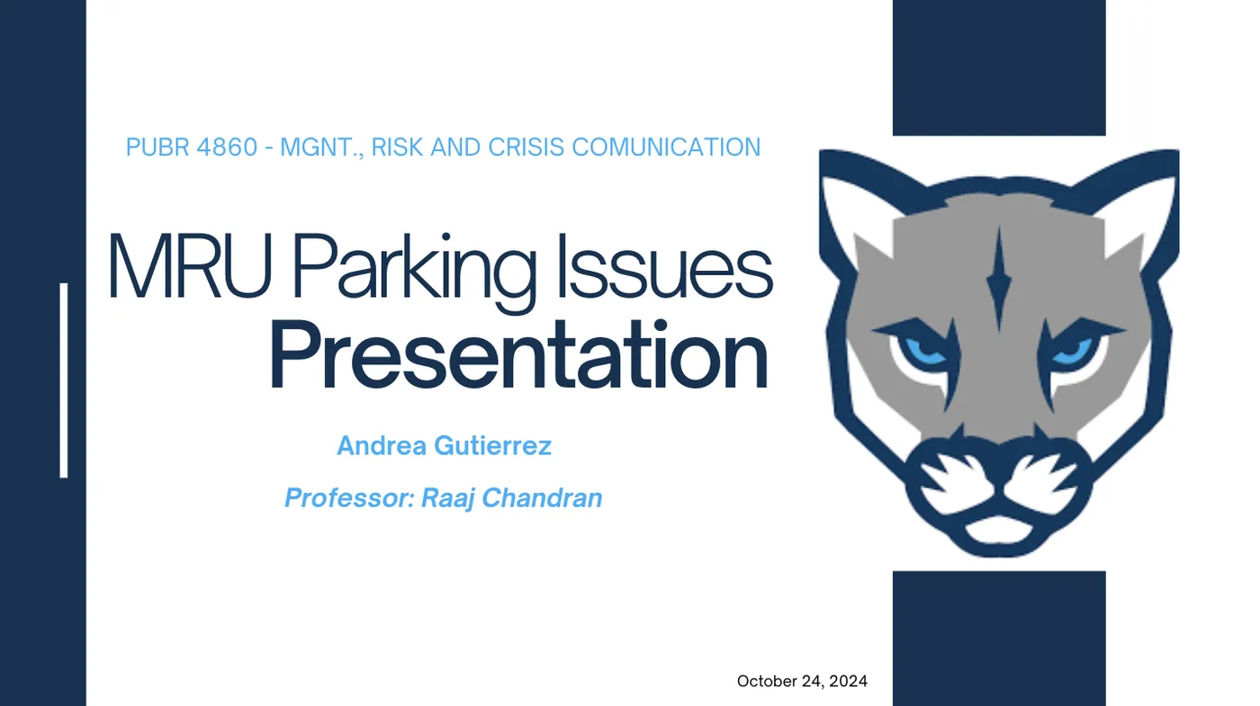 Issues Management Presentation - MRU Parking